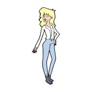 cartoon pretty woman N417