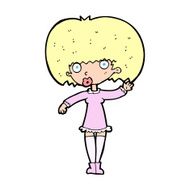 cartoon waving girl N17