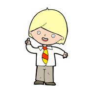 cartoon school boy answering question N72