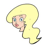 cartoon pretty female face N146