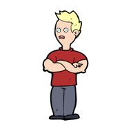 cartoon man with crossed arms N42
