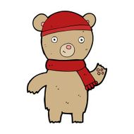 cartoon waving teddy bear N80