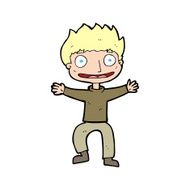 cartoon grinning boy N23