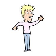 cartoon happy boy waving N31