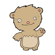 cartoon waving teddy bear N81