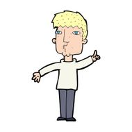 cartoon man raising point N13