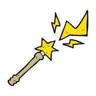 cartoon magic wand casting spell N17