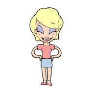 cartoon woman with hands on hips N336