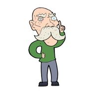 cartoon annoyed old man N94