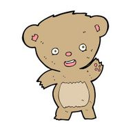 cartoon waving teddy bear N82