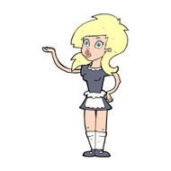 cartoon pretty waitress N16