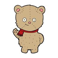 cartoon waving teddy bear N83