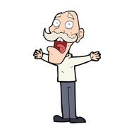 cartoon stressed old man N28