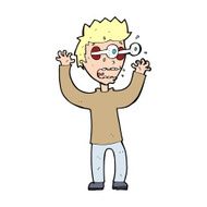 cartoon terrified man N412