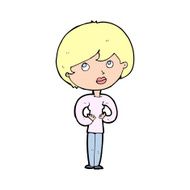 cartoon woman making Who Me? gesture N74