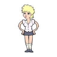 cartoon woman with hands on hips N337
