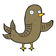 cartoon waving bird N27