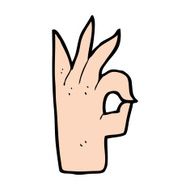 cartoon okay hand gesture N28