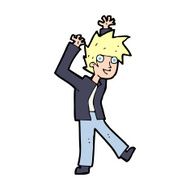 cartoon excited boy N228