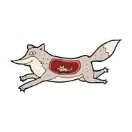 cartoon wolf with mouse in belly N7