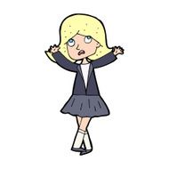 cartoon unhappy girl N29