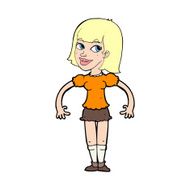 cartoon woman shrugging shoulders N704