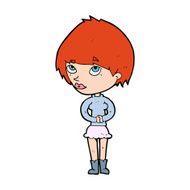 cartoon nervous woman N55