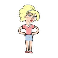 cartoon woman with hands on hips N338