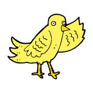 cartoon waving bird N28