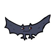 cartoon spooky vampire bat N31