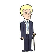 cartoon unhappy gentleman N15