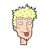 cartoon man sticking out tongue N44