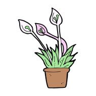cartoon orchid plant N13