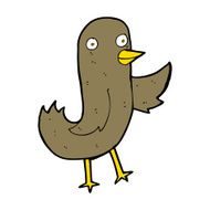 funny cartoon bird N261