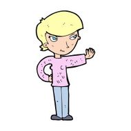 Cartoon Woman Waving N497