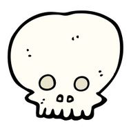 cartoon spooky skull symbol N29