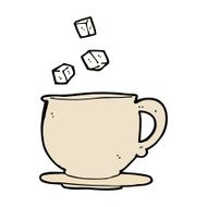 cartoon teacup with sugar cubes N13