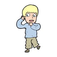 cartoon frightened boy N27