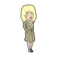 cartoon woman in trench coat N40