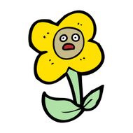 cartoon flower with face N46