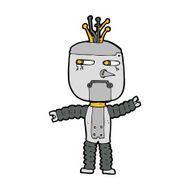 cartoon waving robot N32