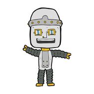 cartoon waving robot N33
