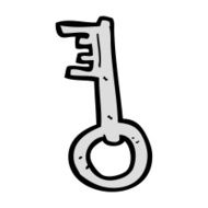 cartoon old key N14