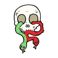 cartoon skull with snakes N14