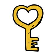 cartoon heart shaped key N26