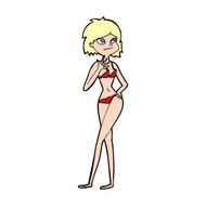 cartoon woman in bikini N76