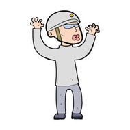 cartoon security man panicking N13