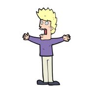 cartoon terrified man N413