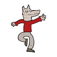 cartoon happy wolf man N25