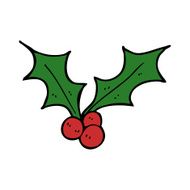 Cartoon Christmas Holly N15